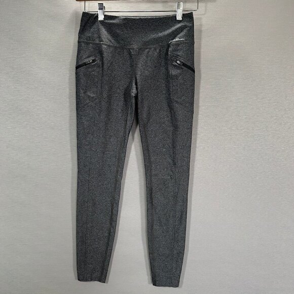 Eddie Bauer Pants Women’s Small Compression Gray Waistband Pocket Zip Pockets - Picture 1 of 13